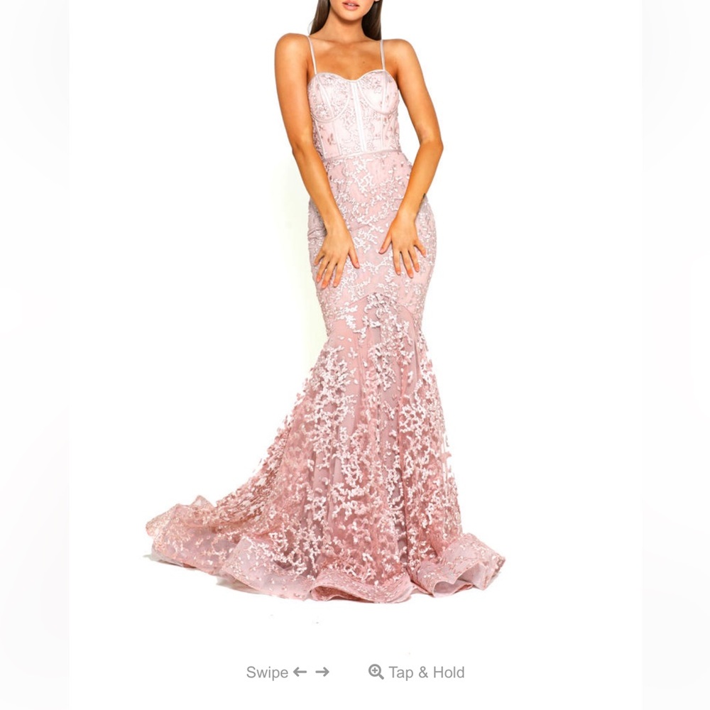 Portia and Scarlett Strapless Lace Dress in Light Purple/ mauve